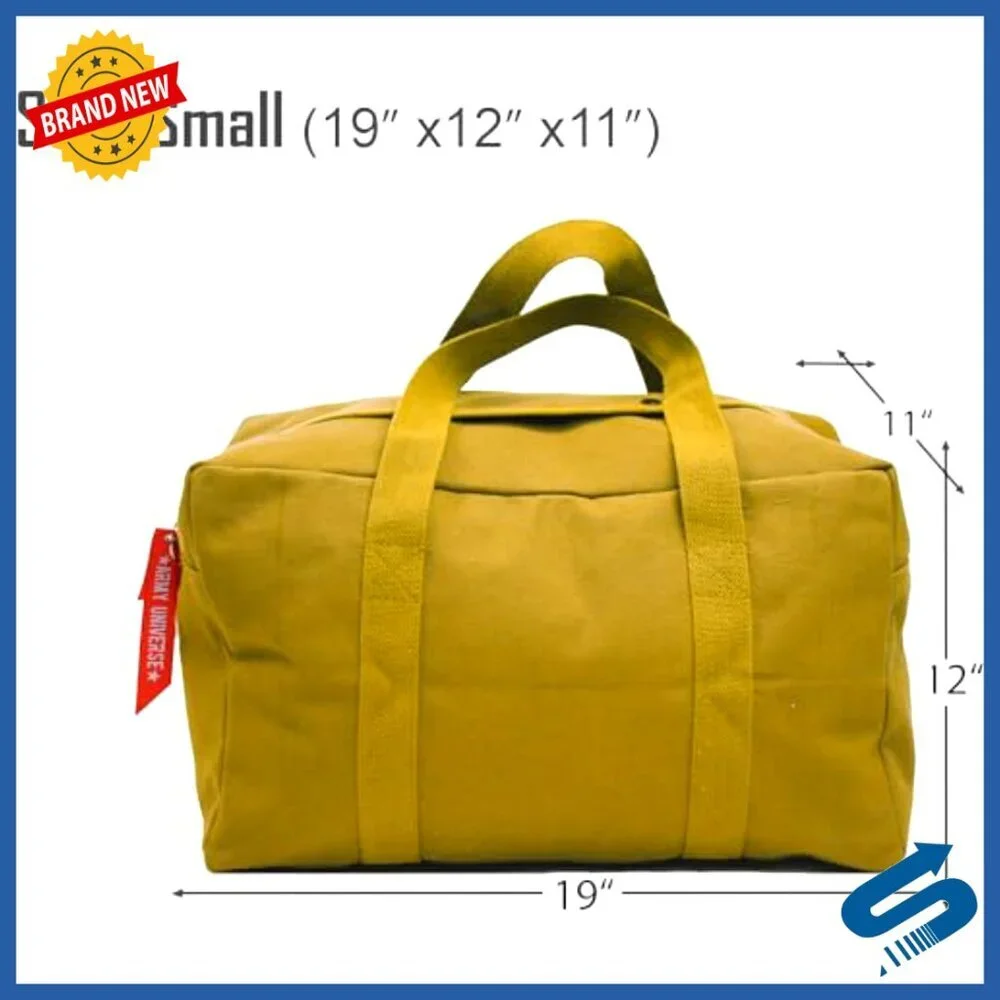 Tactical Canvas Duffel Bag Small Size Durable Travel Gym Sports Carry On